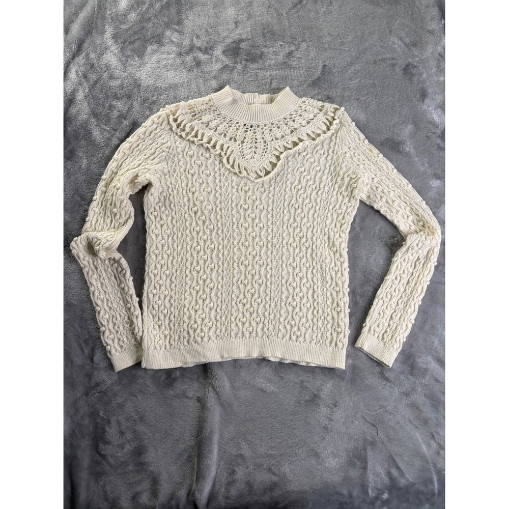 Sézane Sweater Womens XS Cream Long Sleeve